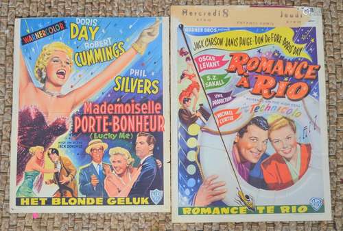 Two original Doris Day Belgium movie posters 