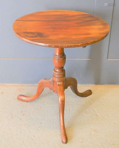 A 19th century mahogany tilt top table, 61cm by 56cm