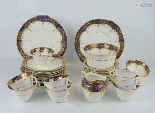 A 1930s diamond china part tea service