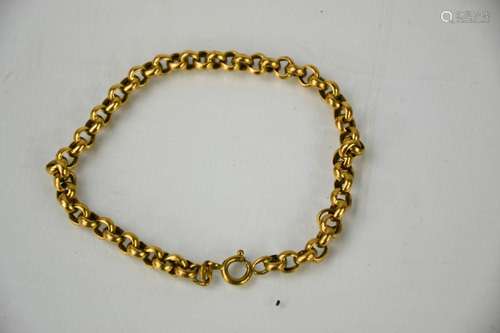 A 9ct gold chain link bracelet, 6.1g.