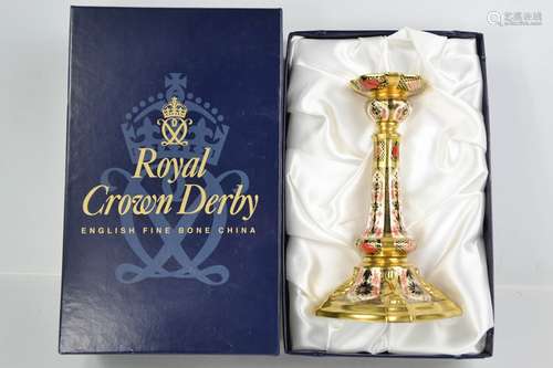 A Royal Crown Derby candlestick in the Imari pattern 1128, i...