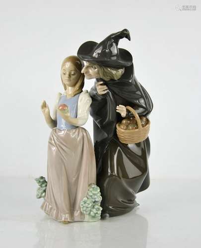 A Lladro porcelain figure group titled Snow White, Witch and...