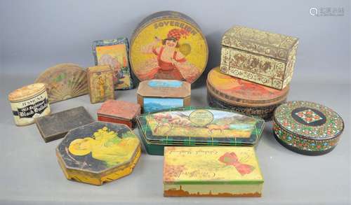 A group of vintage metal tins to include, Salmon & Gluckstei...