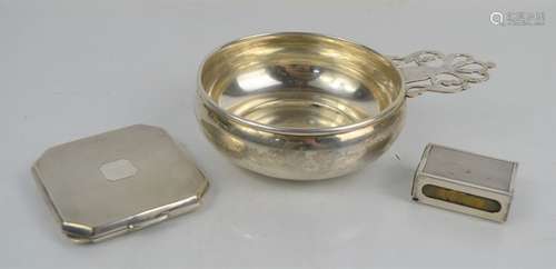 A Frank M Whiting sterling silver porridge bowl together wit...