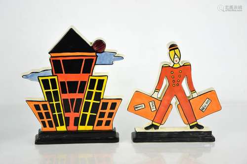 Two limited edition Lorna Bailey flatback pottery ornaments:...