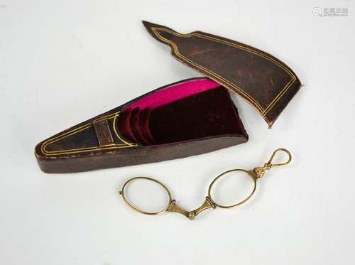 Opthalmic: A pair of Edwardian folding spectacles, the gilt ...