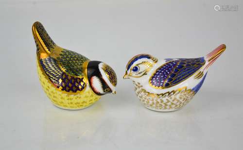 Two Royal Crown Derby birds: LIV, LVIII, both with gold stop...