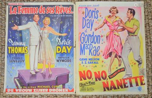 Two original Doris Day Belgium movie posters, 