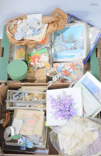 A quantity of vintage birthday cards, christening and other ...