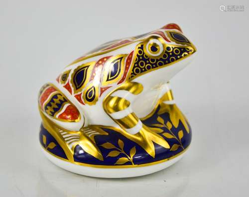 A Royal Crown Derby frog, LI, 8cm high.