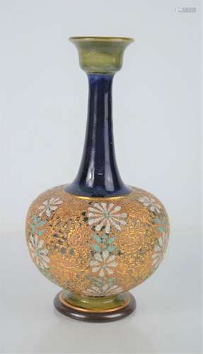 A Doulton Lambeth stoneware vase, decorated with flowers. im...