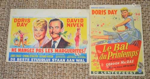 Two original Doris Day Belgium movie posters, 