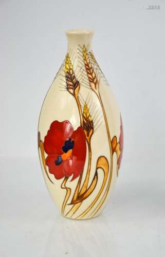 A Moorcroft vase, Poppy & Wheat design, signed and dated 200...