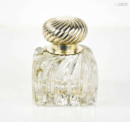 A Gorham American sterling silver and glass inkwell A/F, 11c...