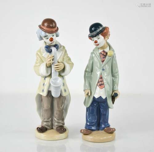 Two Lladro clowns, one signed to the base MC Ladro and dated...