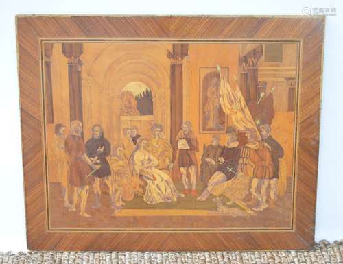 A Mid 20th Italian marquetry panel.