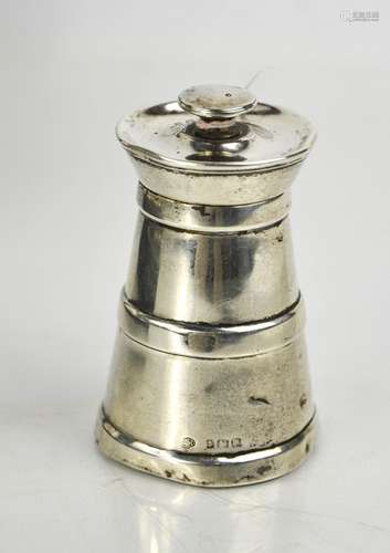 A silver pepper grinder, Birmingham 1911, 3.35toz total weig...