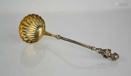 A silver plated Duhme & Co punch ladel, with female bust to ...