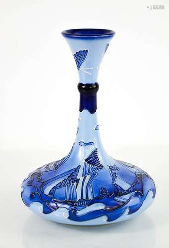 A Moorcroft centenary yacht vase by J. Moorcroft, dated 1996...