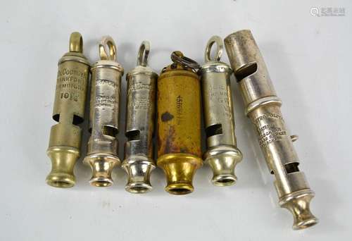 A selection of vintage whistles, to include three The Metrop...