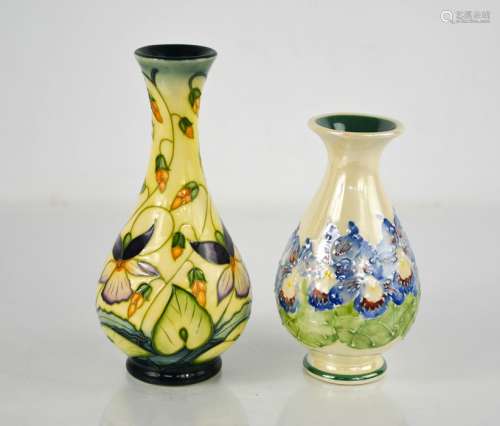 Two Moorcroft vases, one by Rachel Bishop, numbered 1838 and...