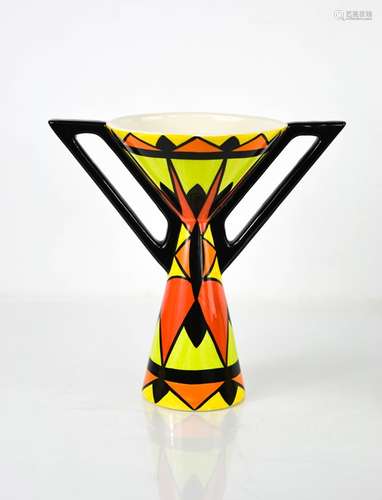 A Lorna Bailey pottery vase in the Harmony pattern, signed t...