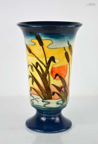 A Moorcroft vase in the Bulrushes pattern, signed WM to the ...