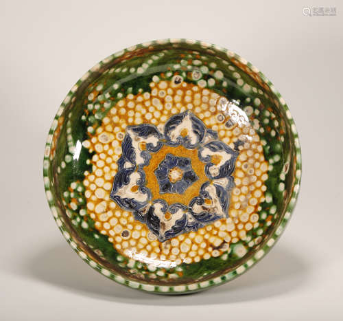 Tang Three Colored Flower Pattern Plate