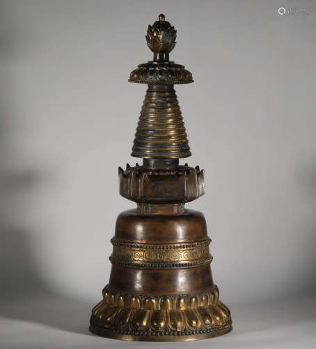 Gilt Bronze Pagoda Figure