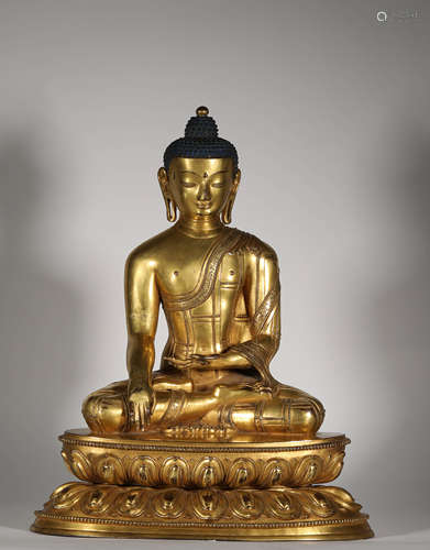 Gilt Bronze Shakyamuni Statue Figure