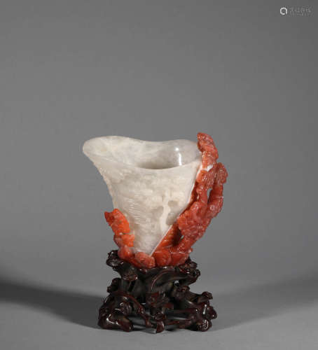 Southern Red Agate Artfully Carved Cup