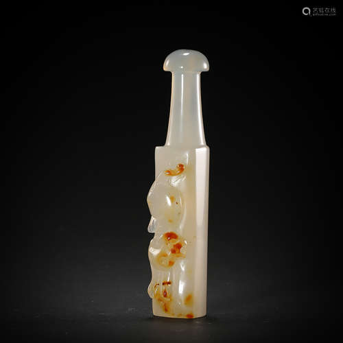 AGATE CIGARETTE HOLDER, QING DYNASTY, CHINA