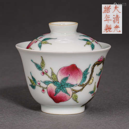 FAMILLE ROSE CUP WITH LID, THE QING DYNASTY OF CHINA