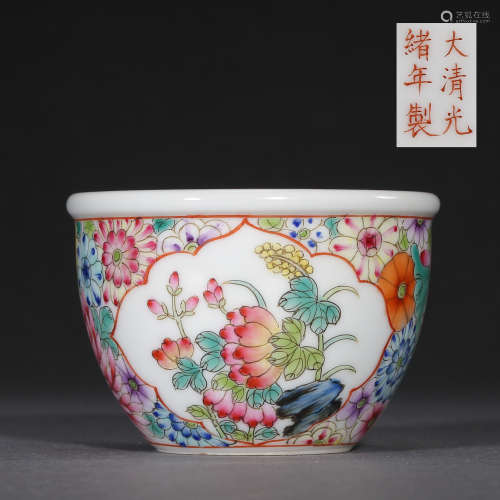 QING DYNASTY, CHINA GUANGXU FAMILLE ROSE CUP