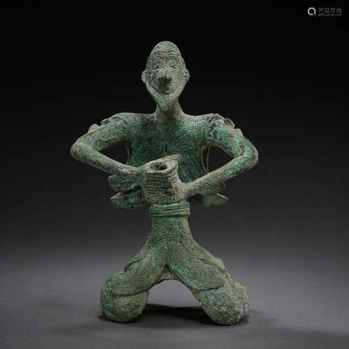 ANCIENT BRONZE HU FIGURE ( YEAR UNKNOWN)