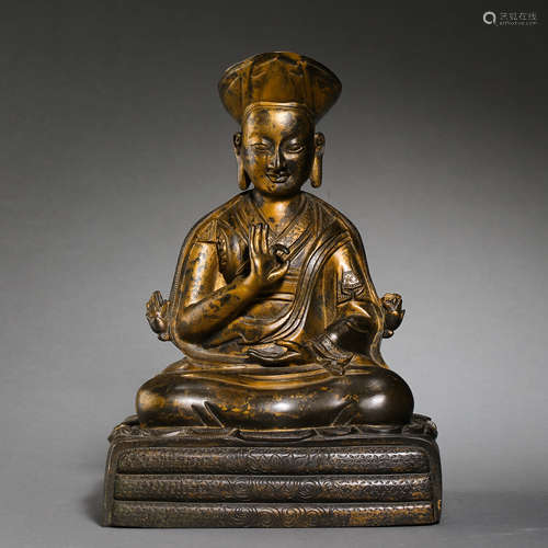 GILT BRONZE BUDDHA STATUE, QING DYNASTY, CHINA