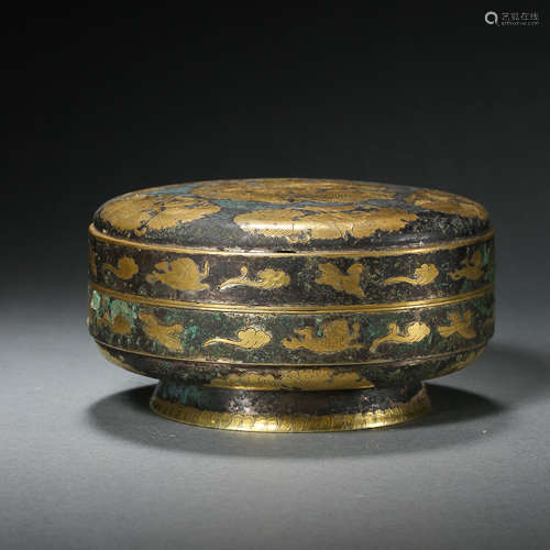 TANG DYNASTY, CHINA GILT SILVER BOX