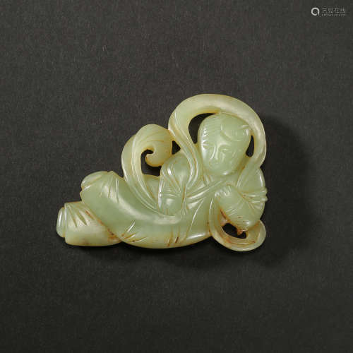 HETIAN JADE FLYING LADY, LIAO DYNASTY OF CHINA