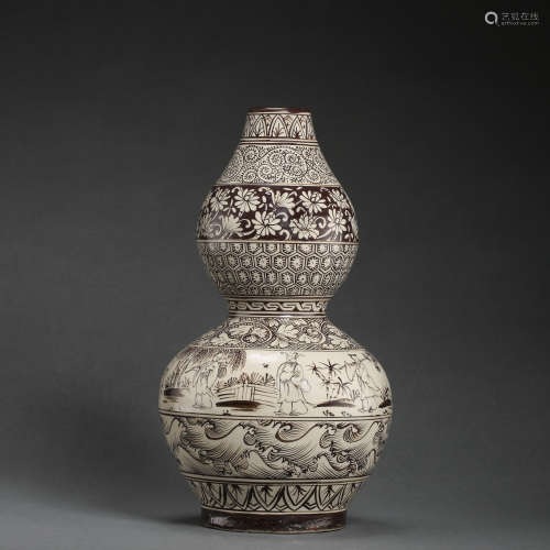 SOUTHERN SONG DYNASTY, CHINESE JIZHOU WARE PAINTING FLOWER G...