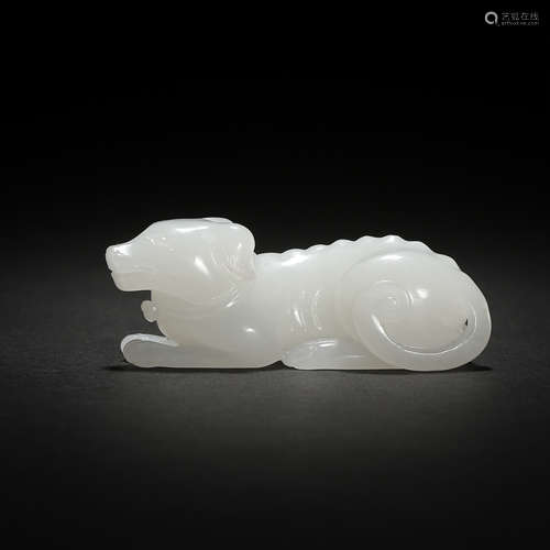 HETIAN WHITE JADE DOG, QING DYNASTY, CHINA