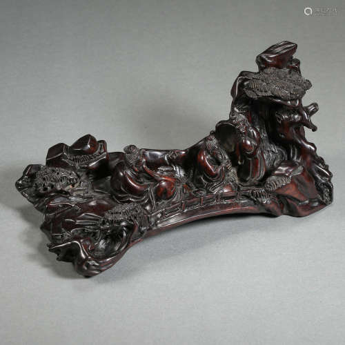 RED SANDALWOOD WOOD CARVING, QING DYNASTY, CHINA