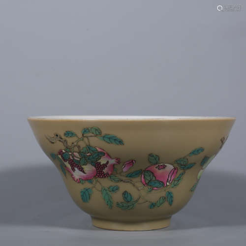 Qing-Yellow Ground Pastel Bowl