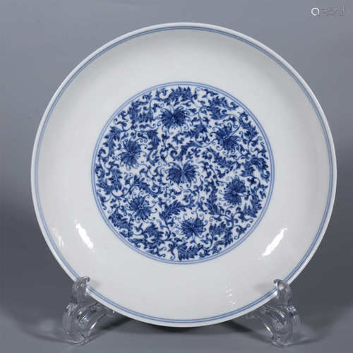 Qing-Daoguang Blue and White Wrapped Plate