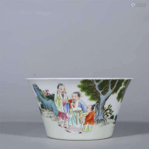 Qing-Yongzheng famille rose figure bowl