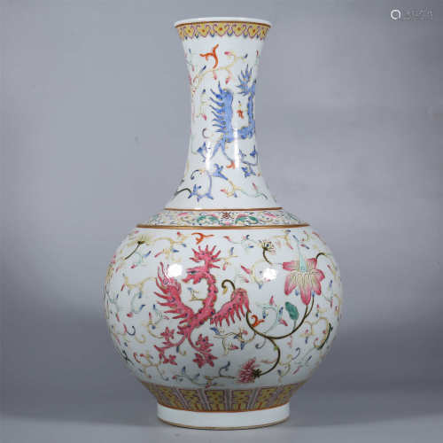 Qing-Guangxu famille rose celestial bottle