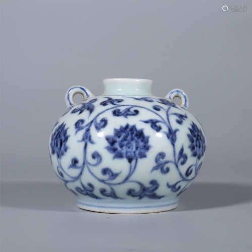 Ming Dynasty-Blue and White Tiny Pot with Wrapped Branches