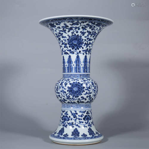 Qing Dynasty-Qianlong Blue and White Flower Goblet