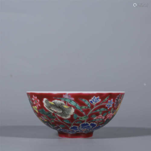 Qing-Yongzheng famille rose flower bowl