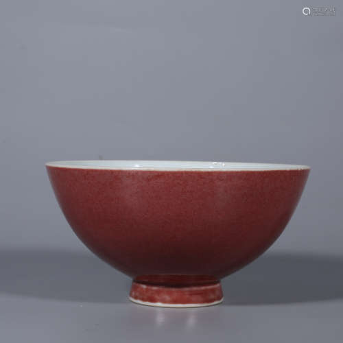 Qing Dynasty-Qianlong Red Glazed Bowl