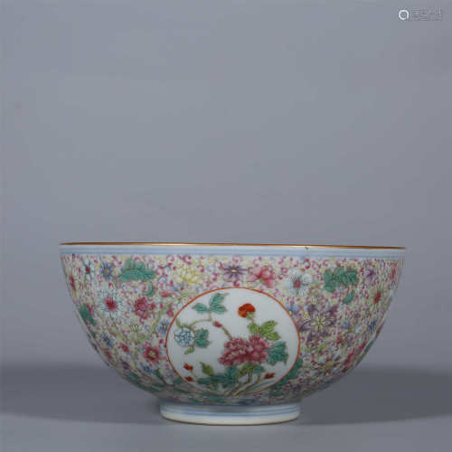 Qing-Qianlong famille rose flower bowl